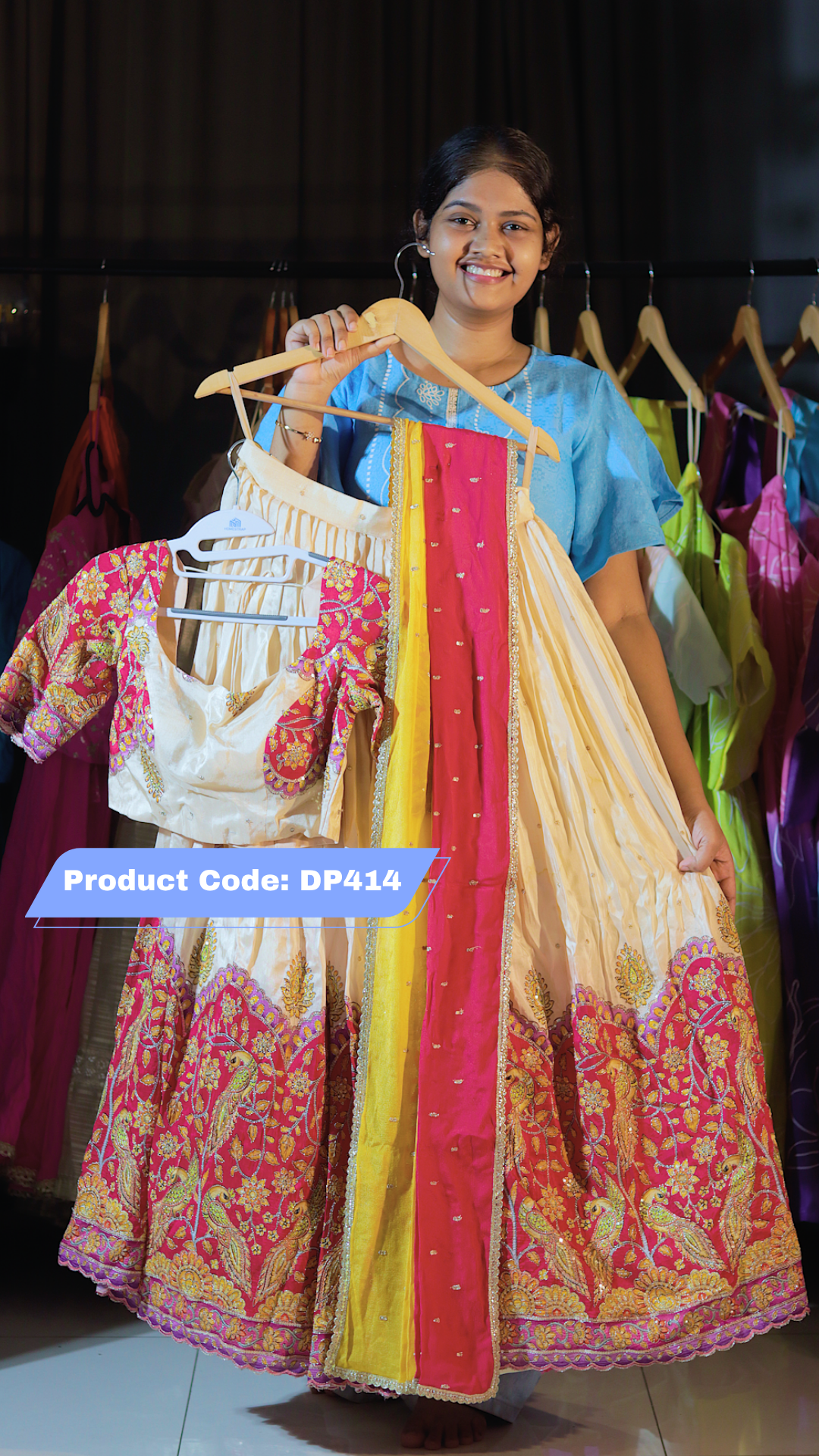 DP414 - Ashadam Sale Half Saree Clearance Sale