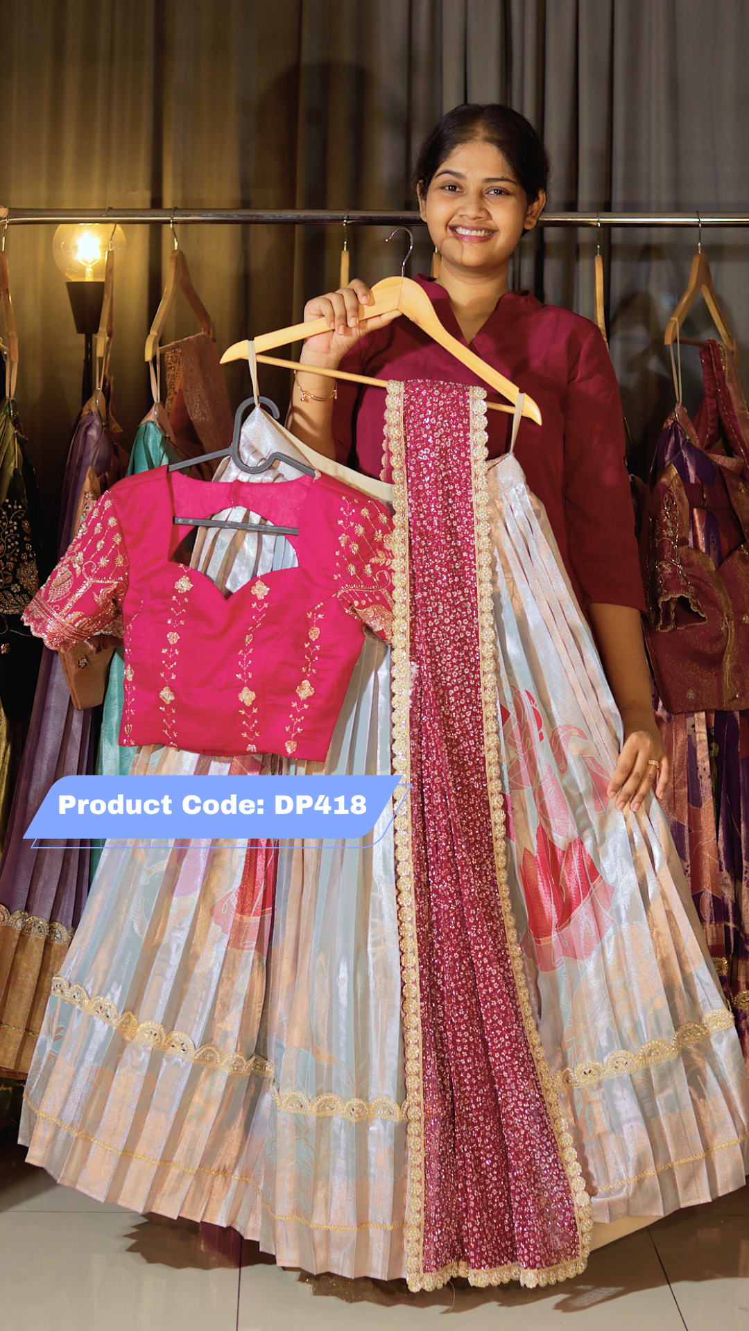 DP418 - RAKSHA BANDAN KANCHI PATTU HALF SAREE