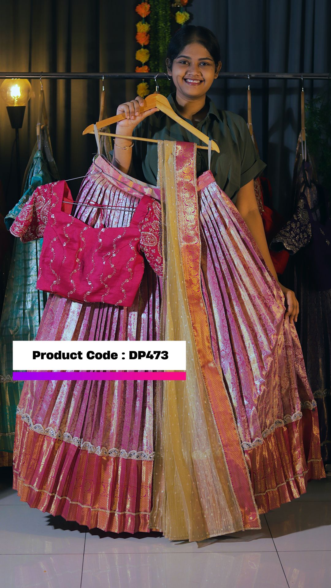 DP473 - KANCHIPATTU HALF SAREE