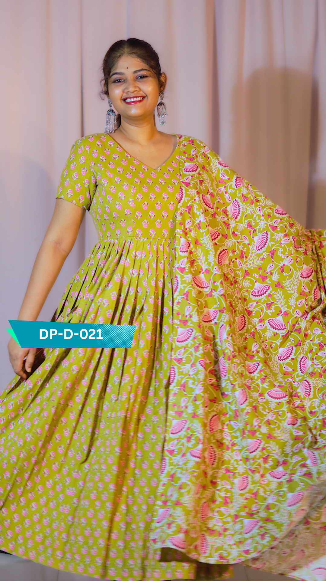 DP-D-021 – Two-Piece Anarkali Dress with Dupatta