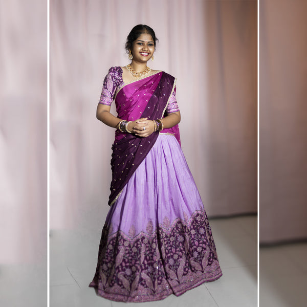 Customizable Traditional Half Saree Set - Choose Your Colors!