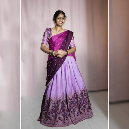 Customizable Traditional Half Saree Set - Choose Your Colors!