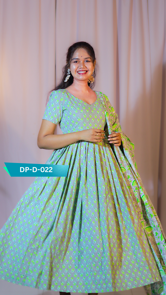 DP-D-022 – Two-Piece Anarkali Dress with Dupatta