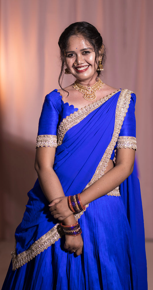 Customizable Traditional Half Saree Set - Choose Your Colors!