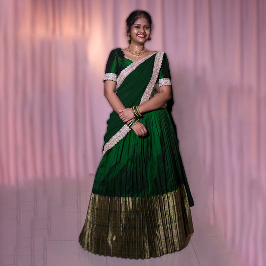 Customizable Traditional Half Saree Set - Choose Your Colors!