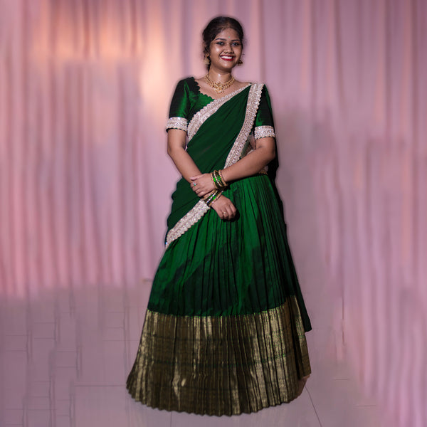 Customizable Traditional Half Saree Set - Choose Your Colors!