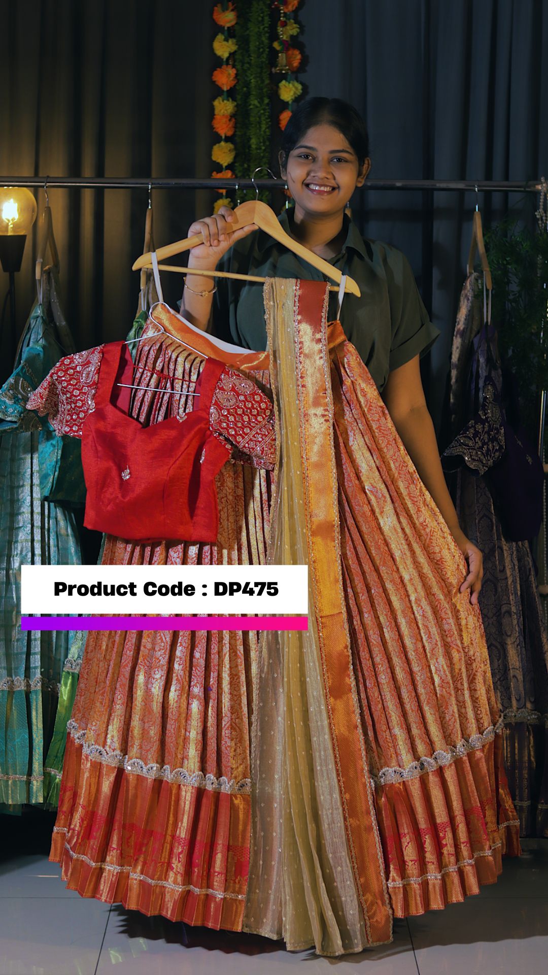 DP475 - KANCHIPATTU HALF SAREE