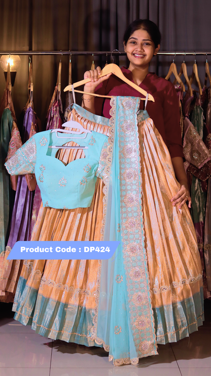 DP424 - RAKSHA BANDAN KANCHI PATTU HALF SAREE