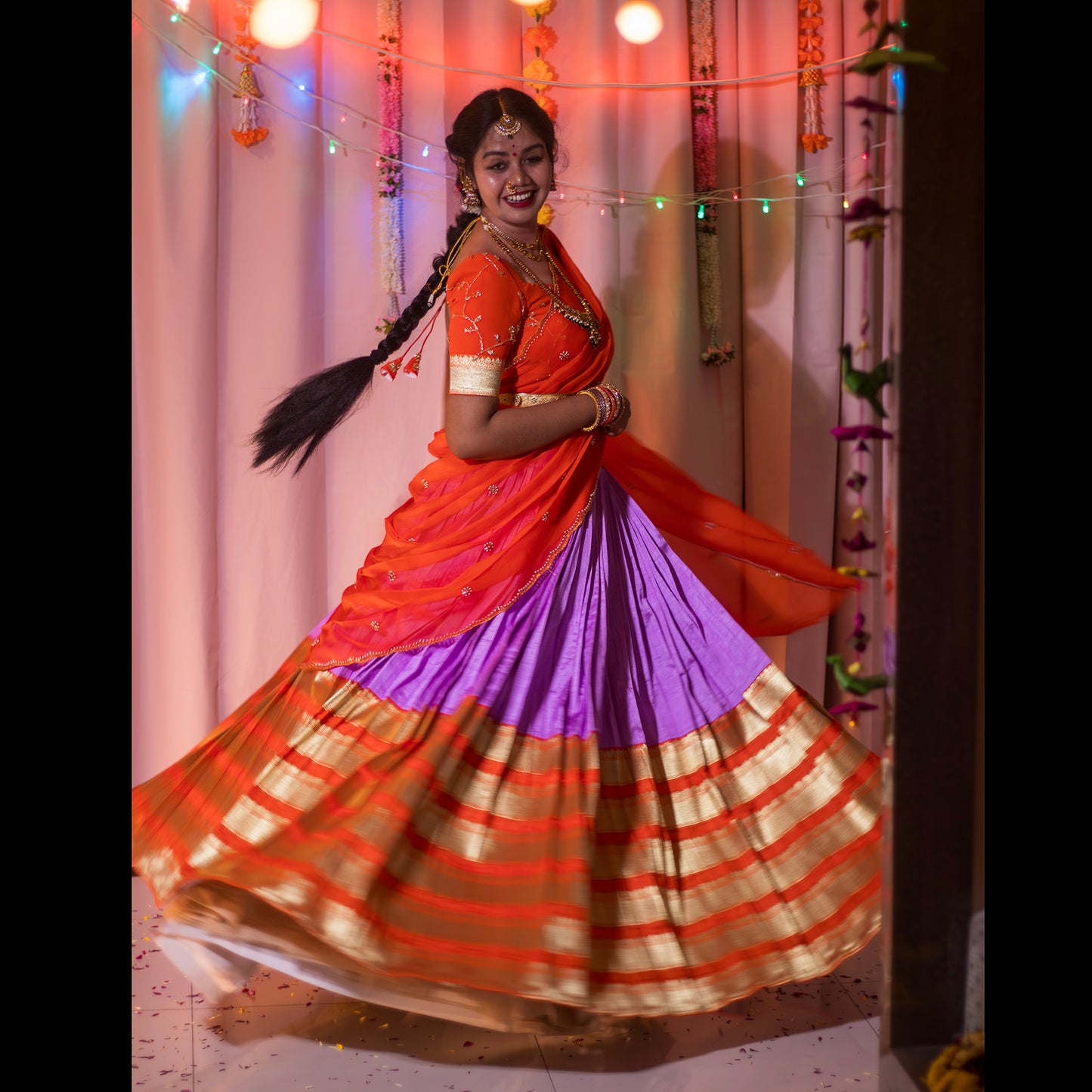 Customizable Traditional Half Saree Set - Choose Your Colors!