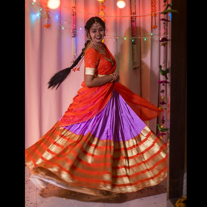 Customizable Traditional Half Saree Set - Choose Your Colors!