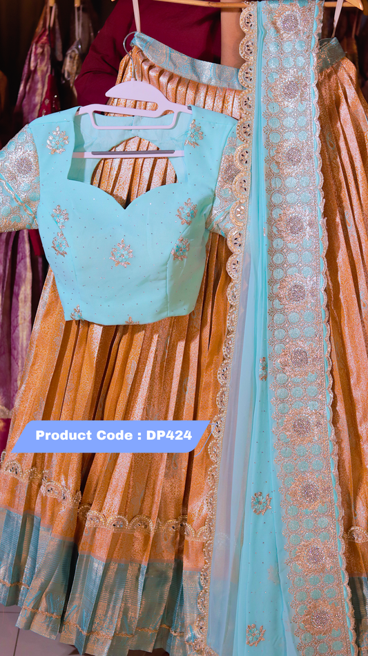 DP424 - RAKSHA BANDAN KANCHI PATTU HALF SAREE