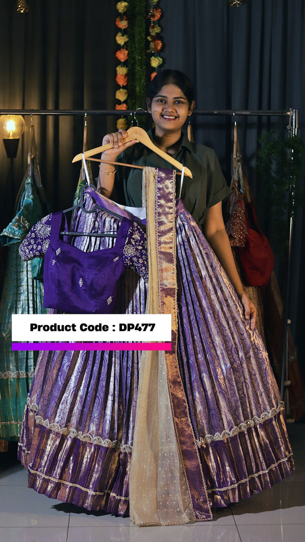 DP477 - KANCHIPATTU HALF SAREE