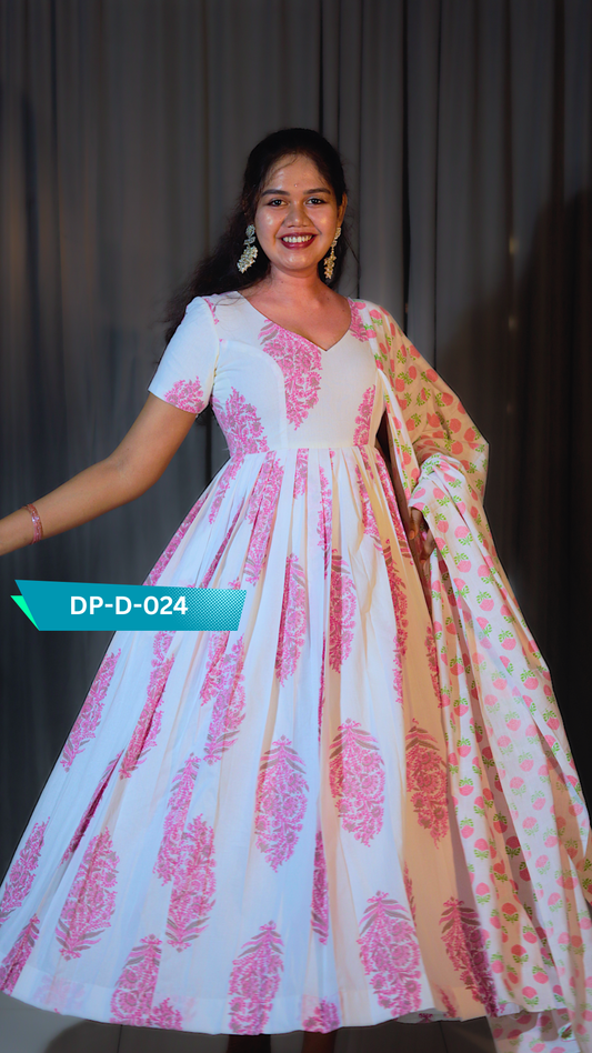 DP-D-024 – Two-Piece Anarkali Dress with Dupatta