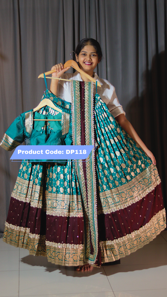 Premium Banaras Ready-Wear Half Saree