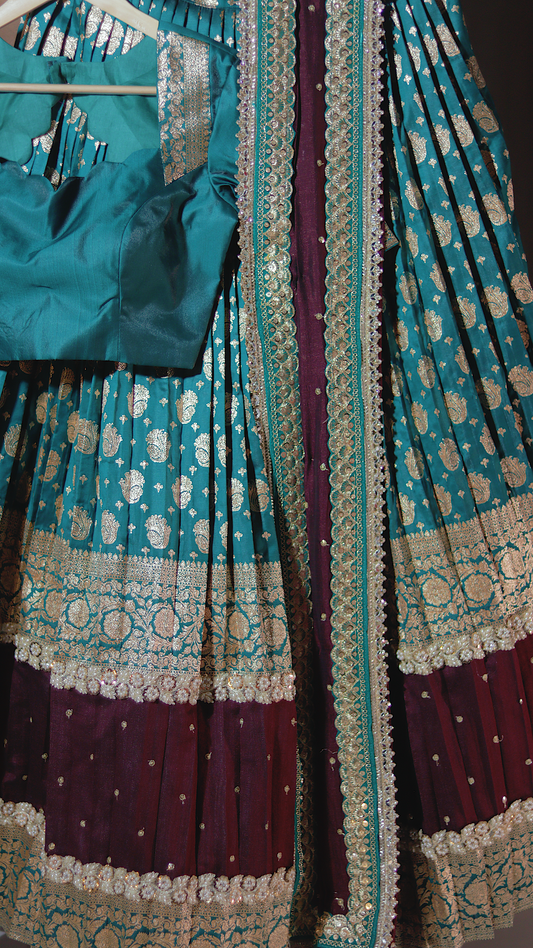 Premium Banaras Ready-Wear Half Saree