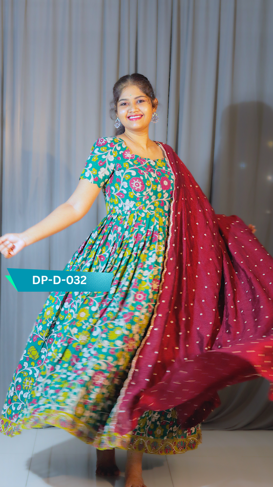 DP-D-032– Two-Piece Anarkali Dress with Dupatta