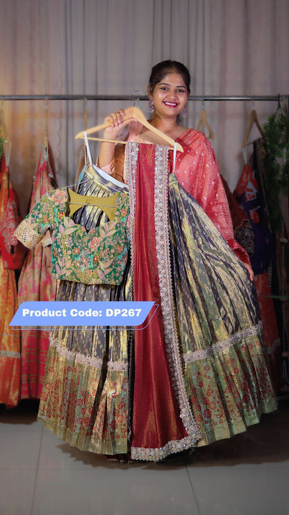 DP267 - Premium Pattu Ready-Wear Half Saree