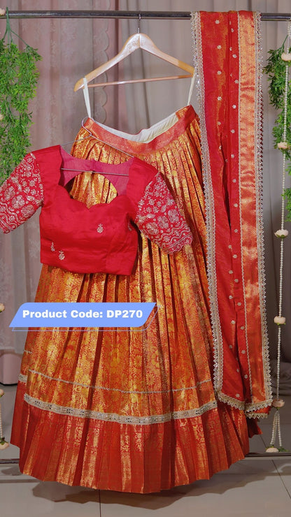 DP270 - Premium Pattu Ready-Wear Half Saree