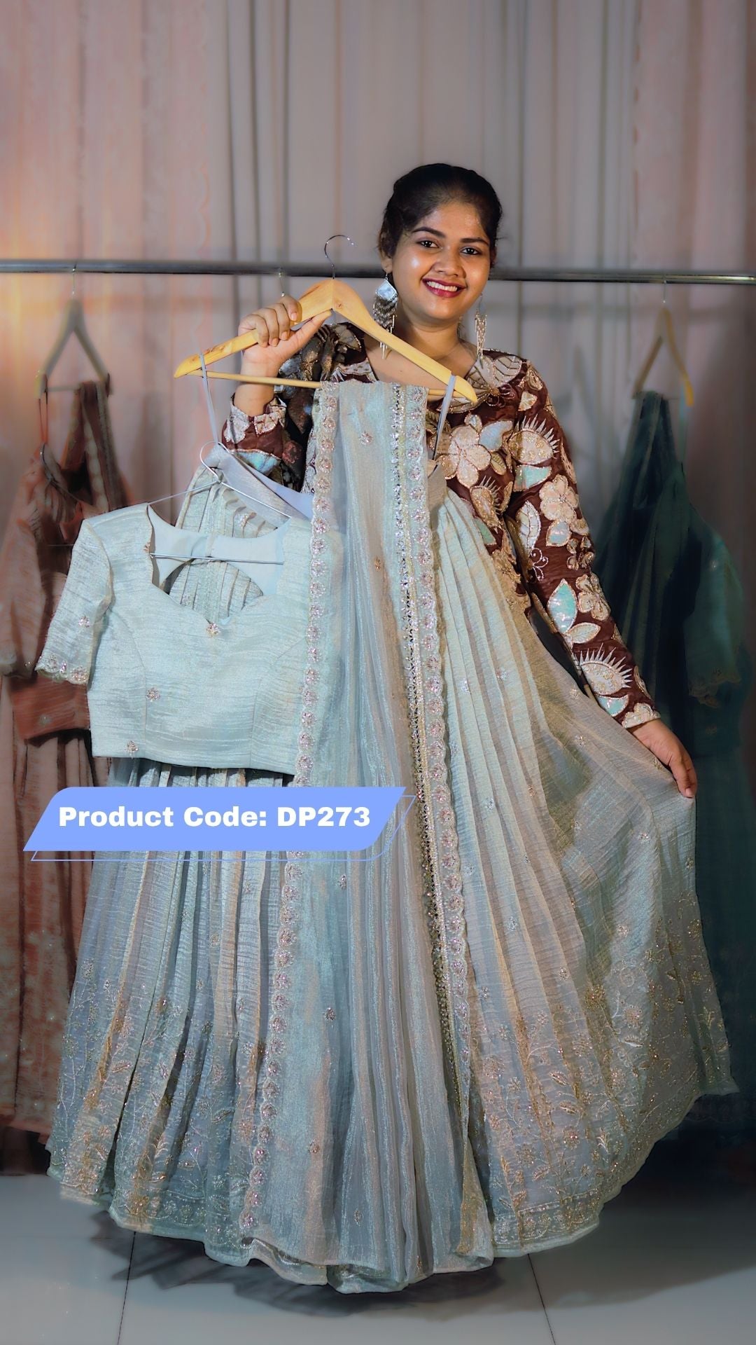 DP273 - Tissue Designer Half Saree