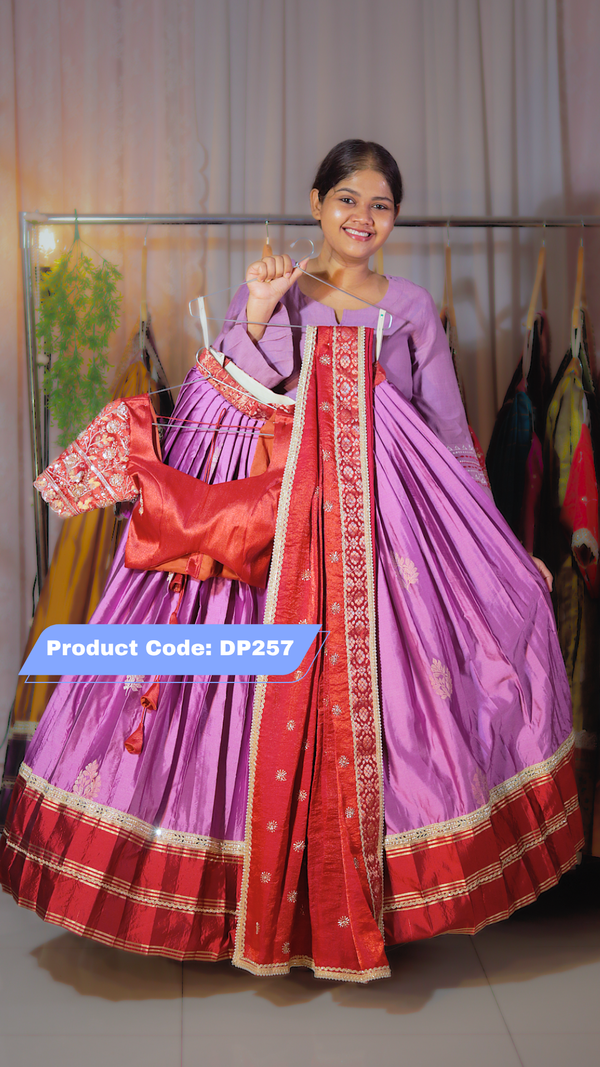 DP257 - Premium Pattu Ready-Wear Half Saree