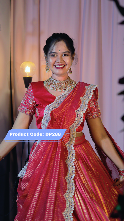 Pure Tissue Half Saree -Made to Order