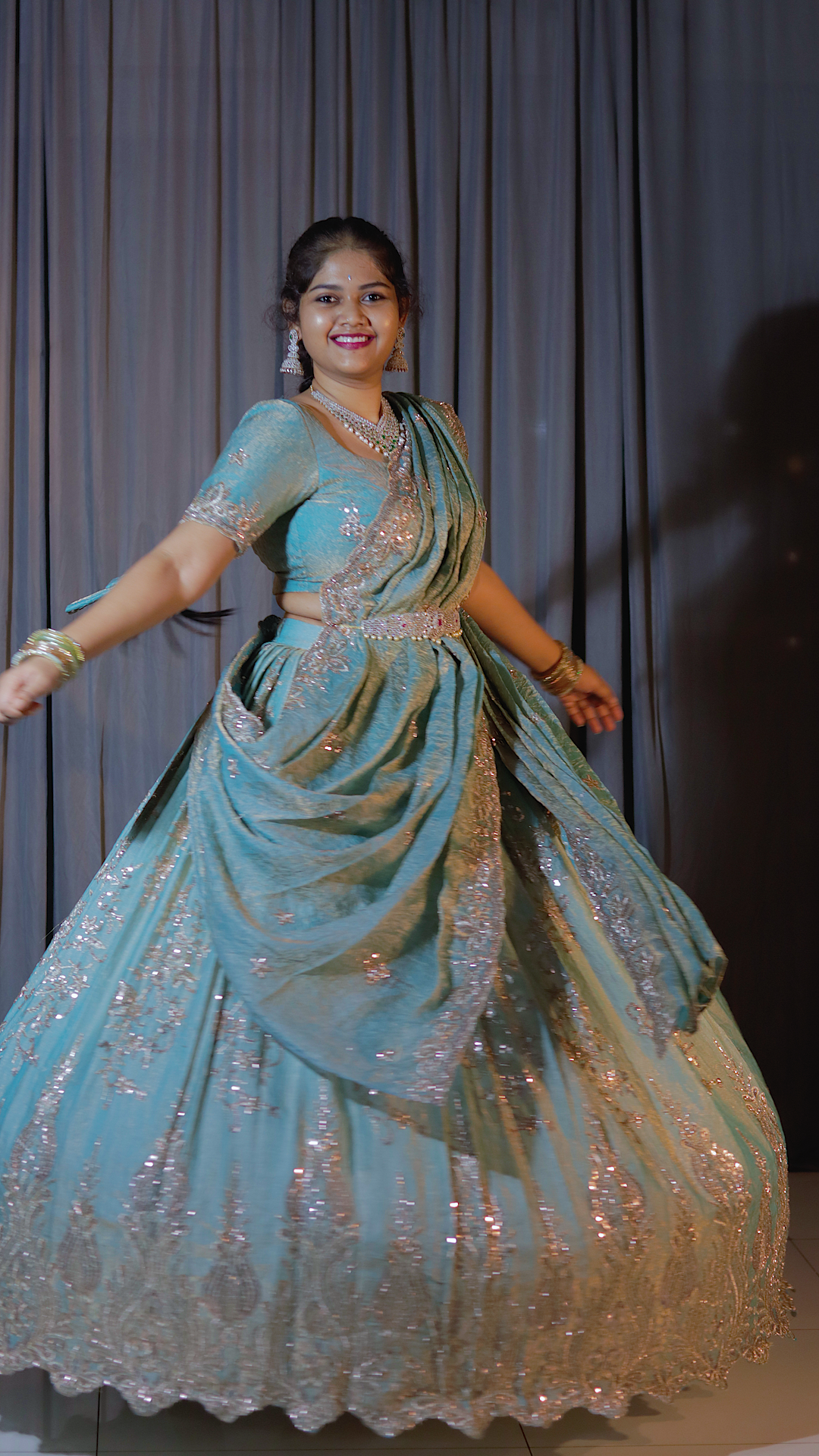 DP278 - Space silk Designer Half Saree