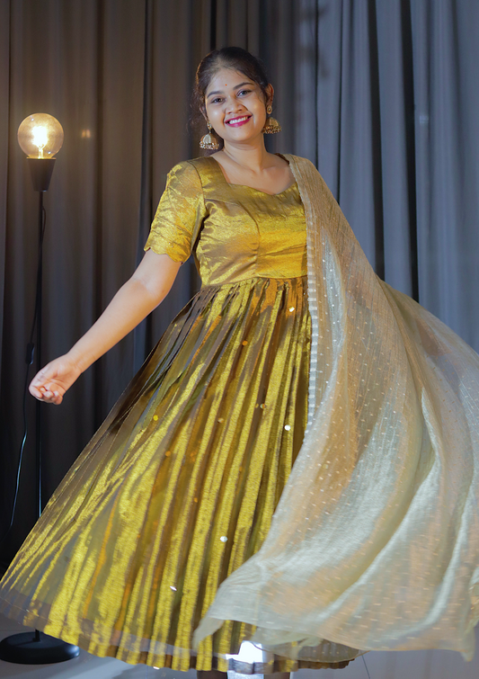 DP-D-037– Two-Piece Anarkali Dress with Dupatta