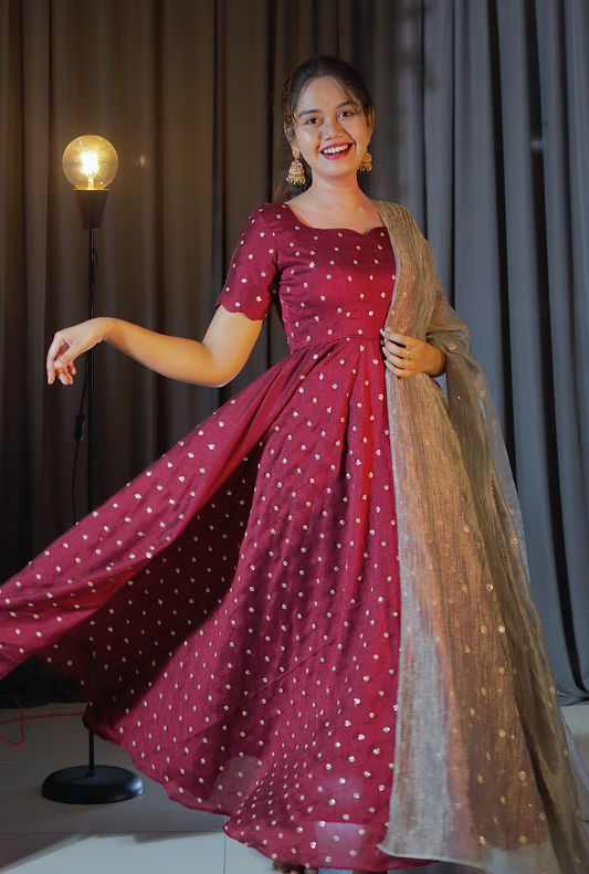 DP-D-038– Two-Piece Anarkali Dress with Dupatta