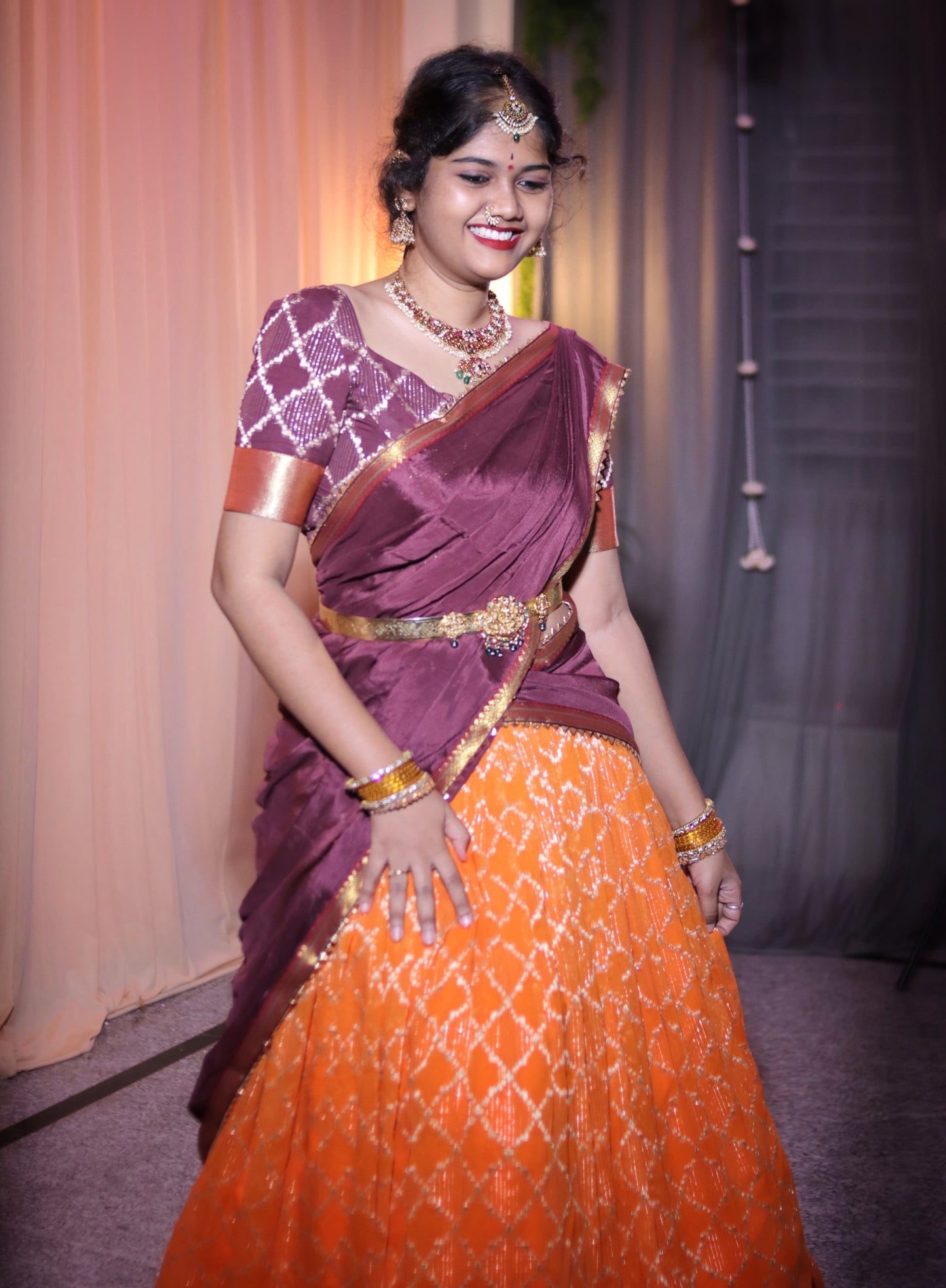 Elegant Georgette Half Saree with Designer Blouse