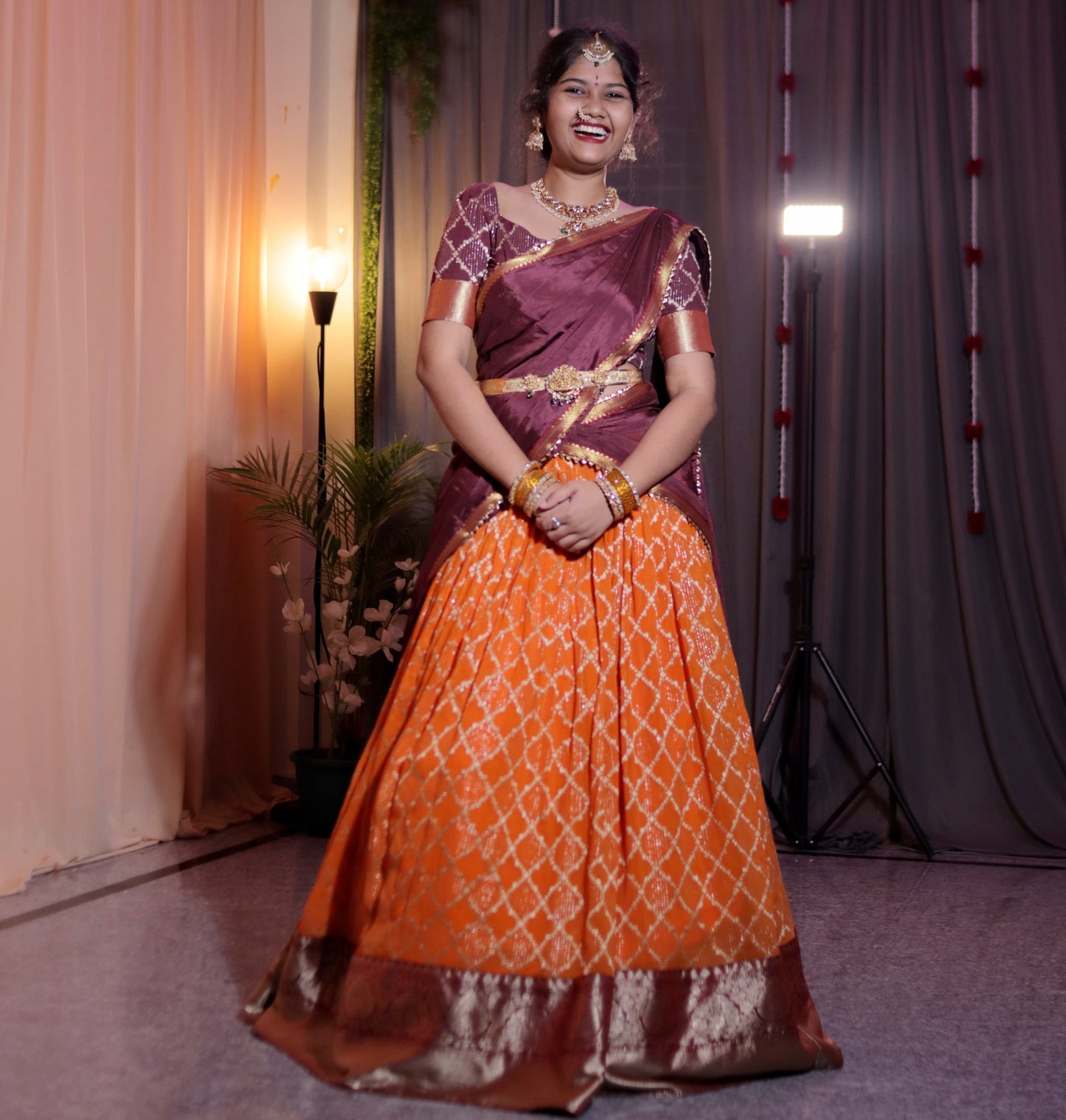 Elegant Georgette Half Saree with Designer Blouse