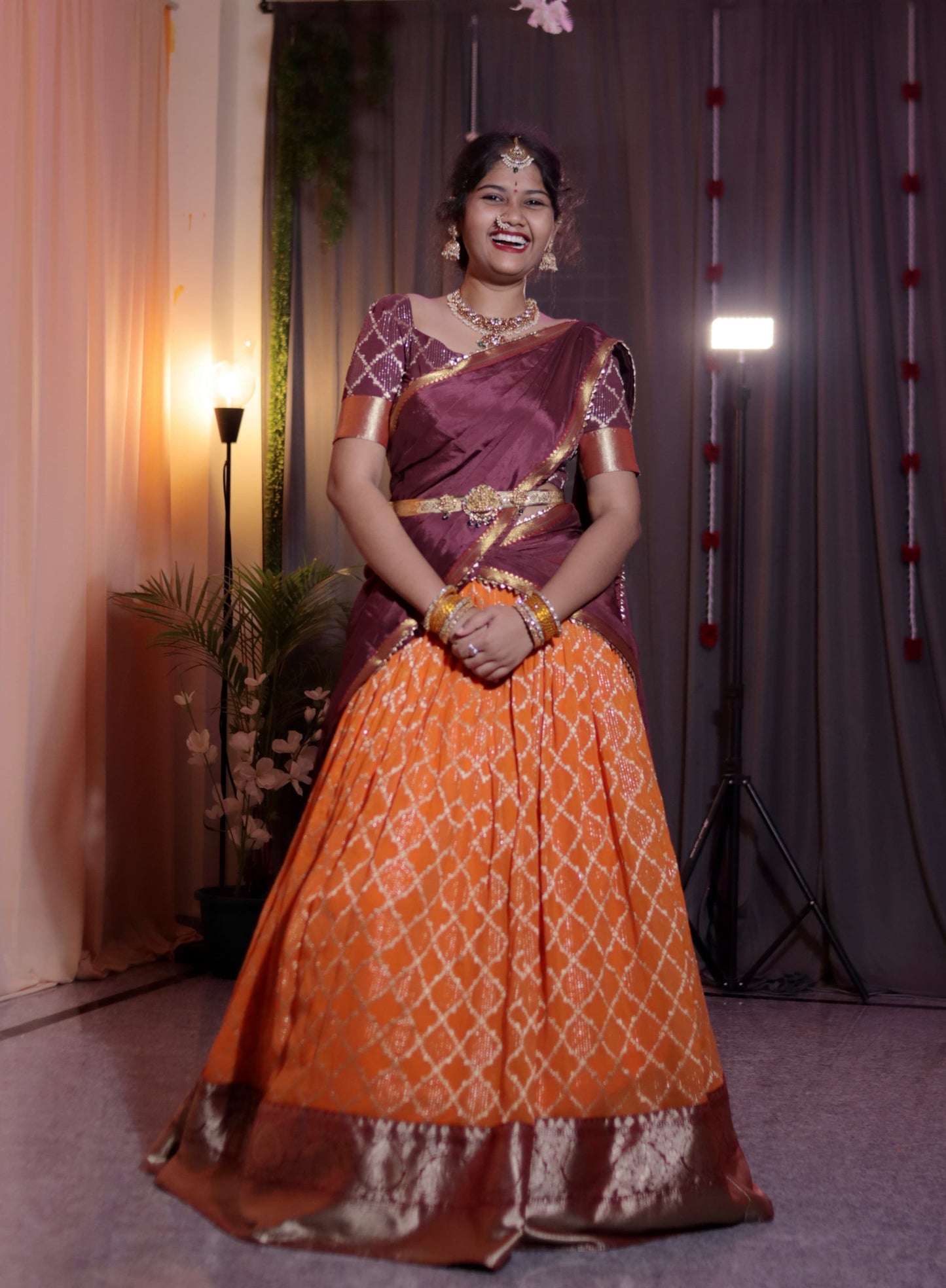 Elegant Georgette Half Saree with Designer Blouse