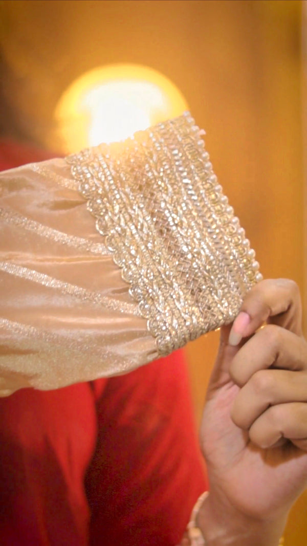 Golden Glow Half-Saree with Attached Lays – Radiate Elegance!
