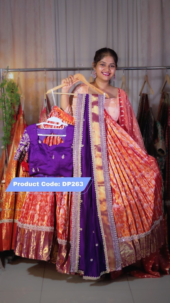 DP263 - Premium Pattu Ready-Wear Half Saree