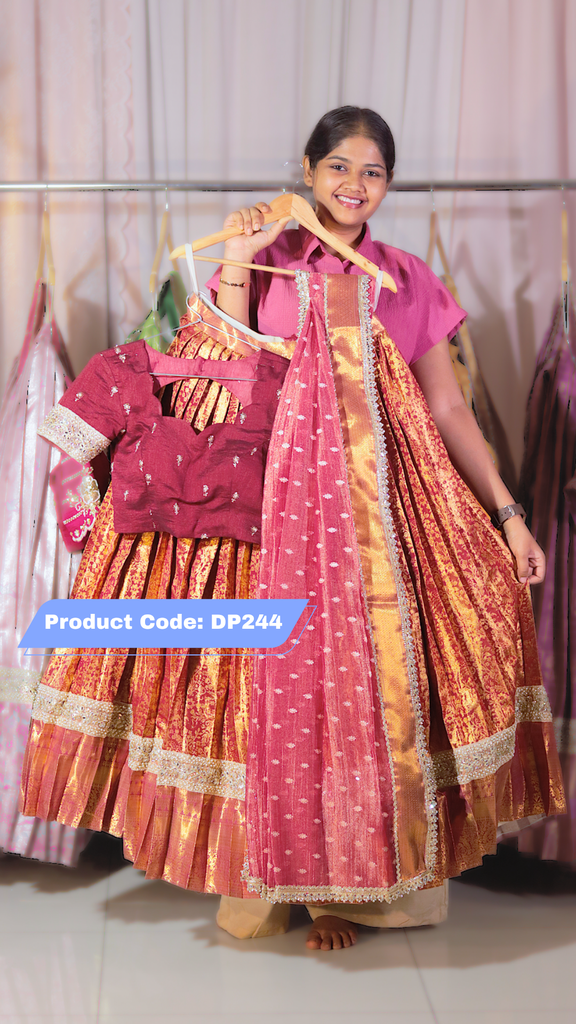 DP244 - Premium Pattu Ready-Wear Half Saree