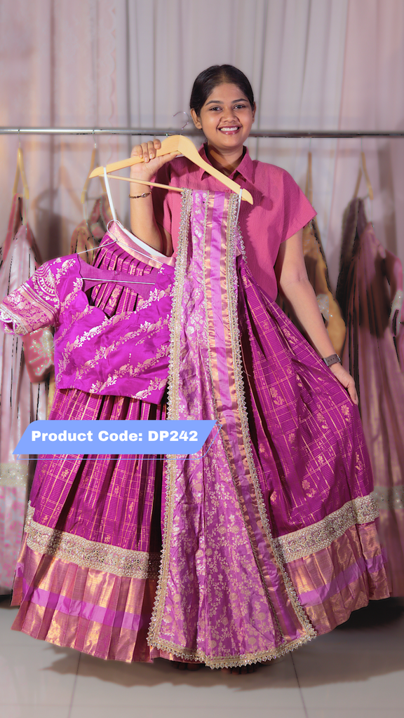 DP242 - Premium Pattu Ready-Wear Half Saree