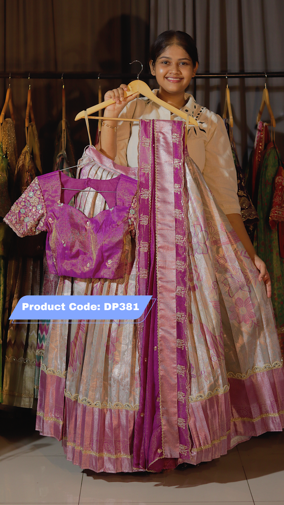 DP381 - Premium Pattu Ready-Wear Half Saree
