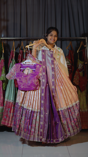 [DP331] DP331 - Premium Kanchi Pattu Meenakari Half Saree