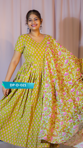 [DP-D-021] DP-D-021 – Two-Piece Anarkali Dress with Dupatta