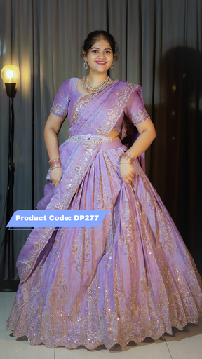[DP277] DP277 - Space Silk Designer Half Saree
