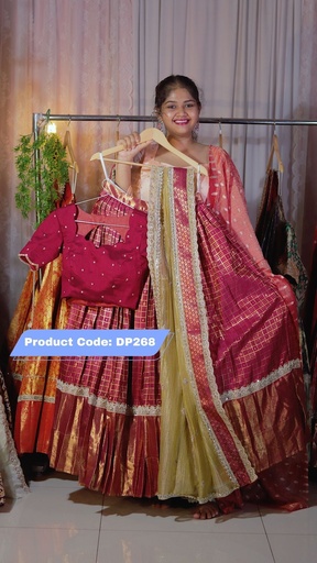 [DP268] DP268 - Premium Pattu Ready-Wear Half Saree