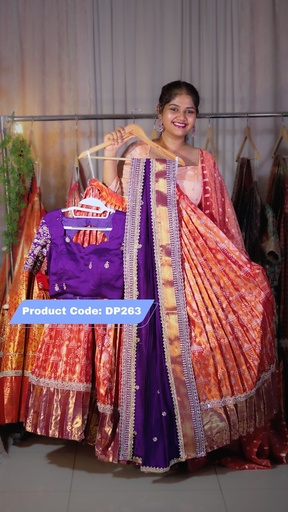 [DP263] DP263 - Premium Pattu Ready-Wear Half Saree