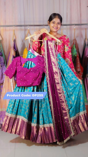 [DP255] DP255 - Premium Pattu Ready-Wear Half Saree