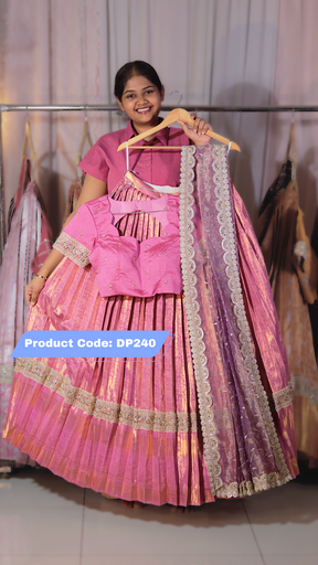 [DP240] DP240 - Premium Pattu Ready-Wear Half Saree