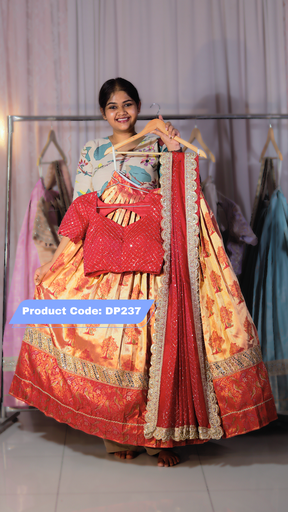 [DP237] DP237 - Classic Banarasi Tissue Half Saree