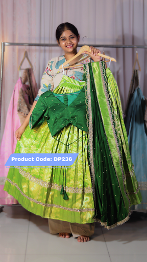 [DP236] DP236 - Classic Banarasi Tissue Half Saree