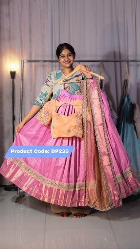 [DP235] DP235 - Premium Pattu Ready-Wear Half Saree