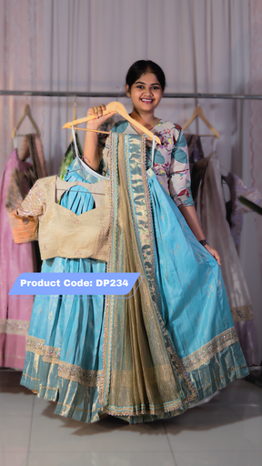 [DP234] DP234 - Premium Pattu Ready-Wear Half Saree