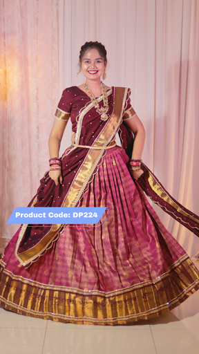 [DP224] DP224 - Premium Pattu Ready-Wear Half Saree