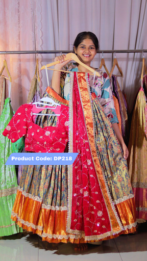 [DP218] DP218 - Premium Pattu Ready-Wear Half Saree