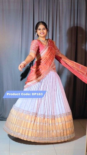 [DP163] Premium Pattu Ready-Wear Half Saree